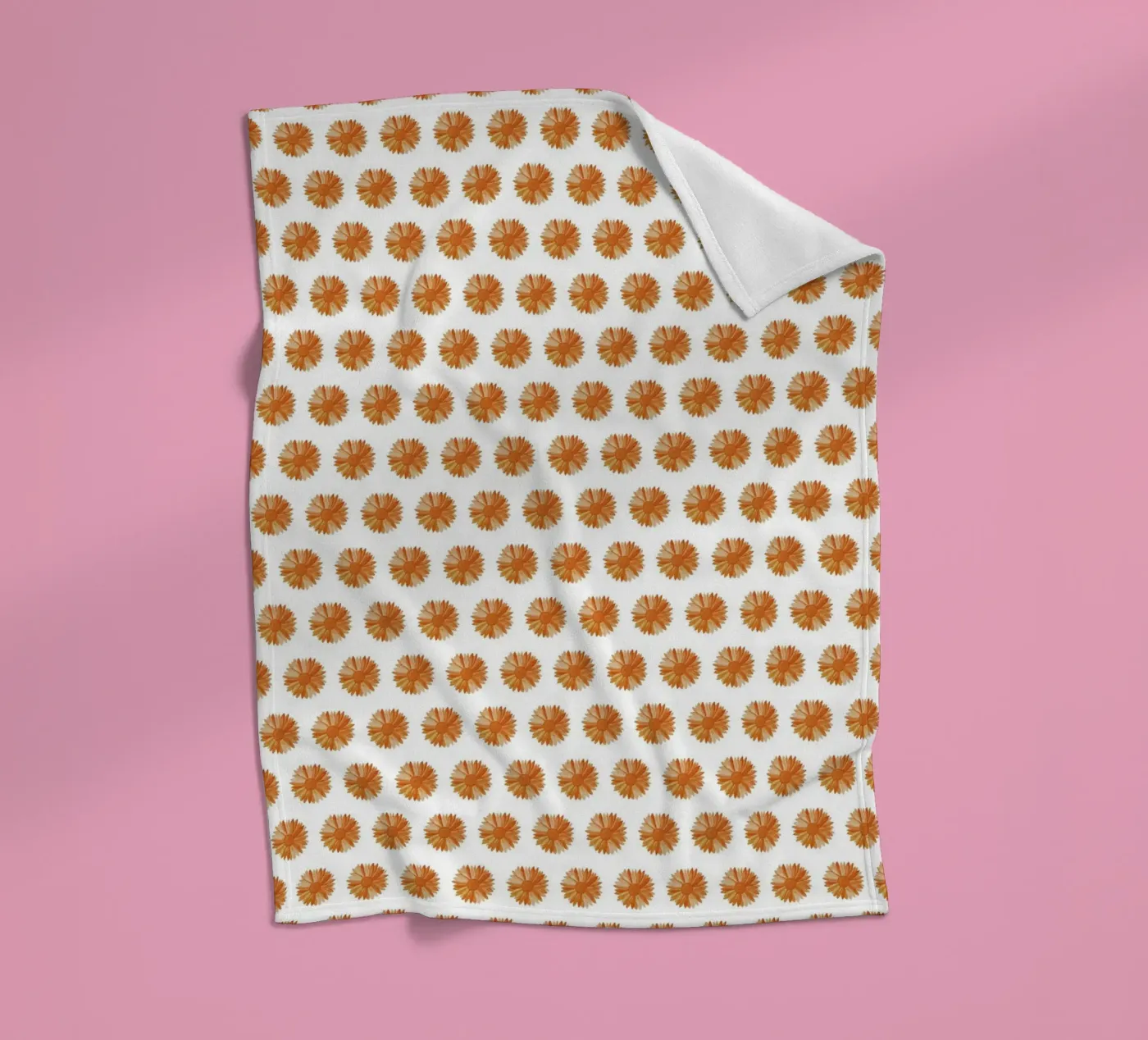 Orange Flower Pattern fleecedeken van kathrinmay