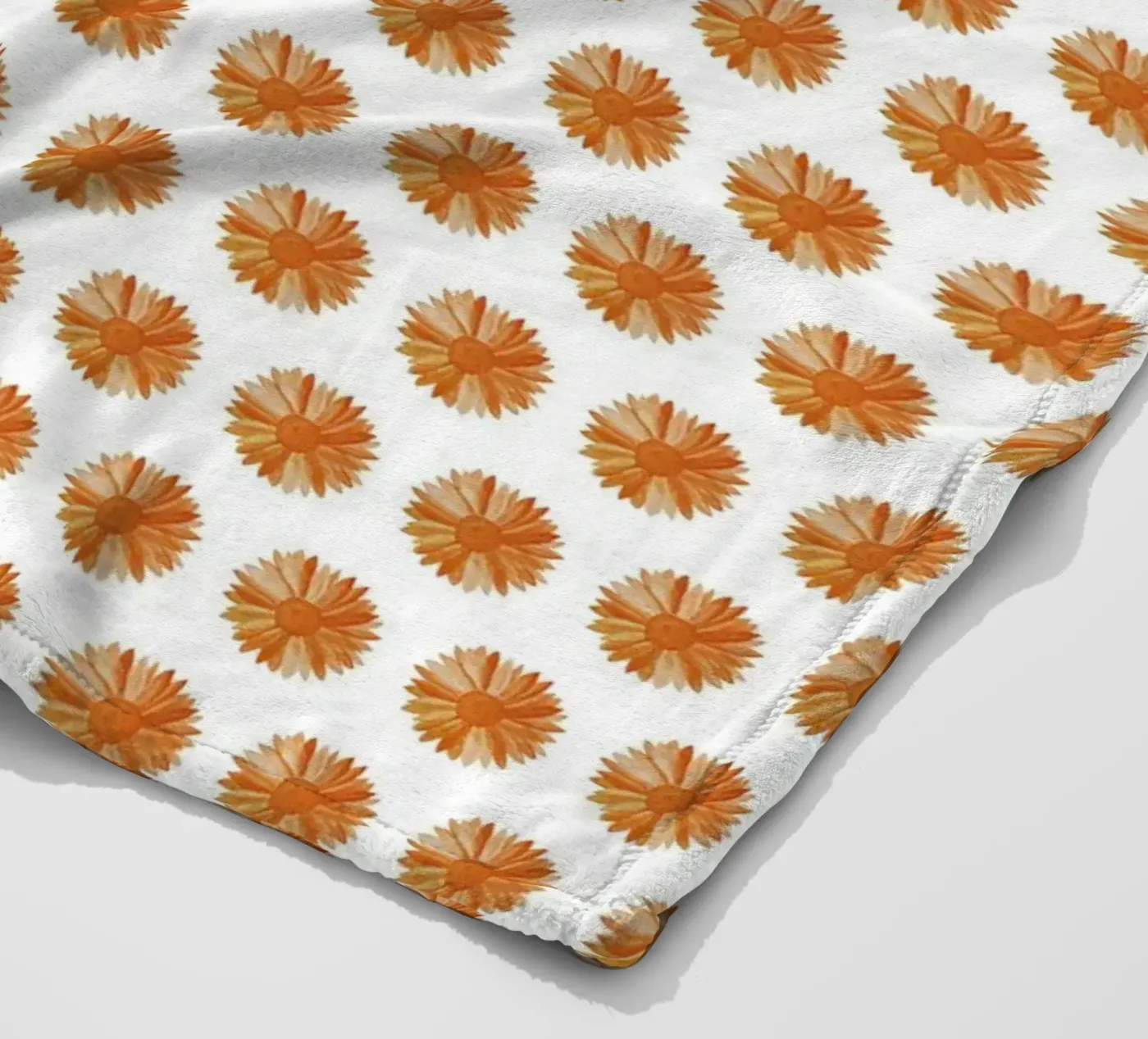 Orange Flower Pattern fleecedeken van kathrinmay