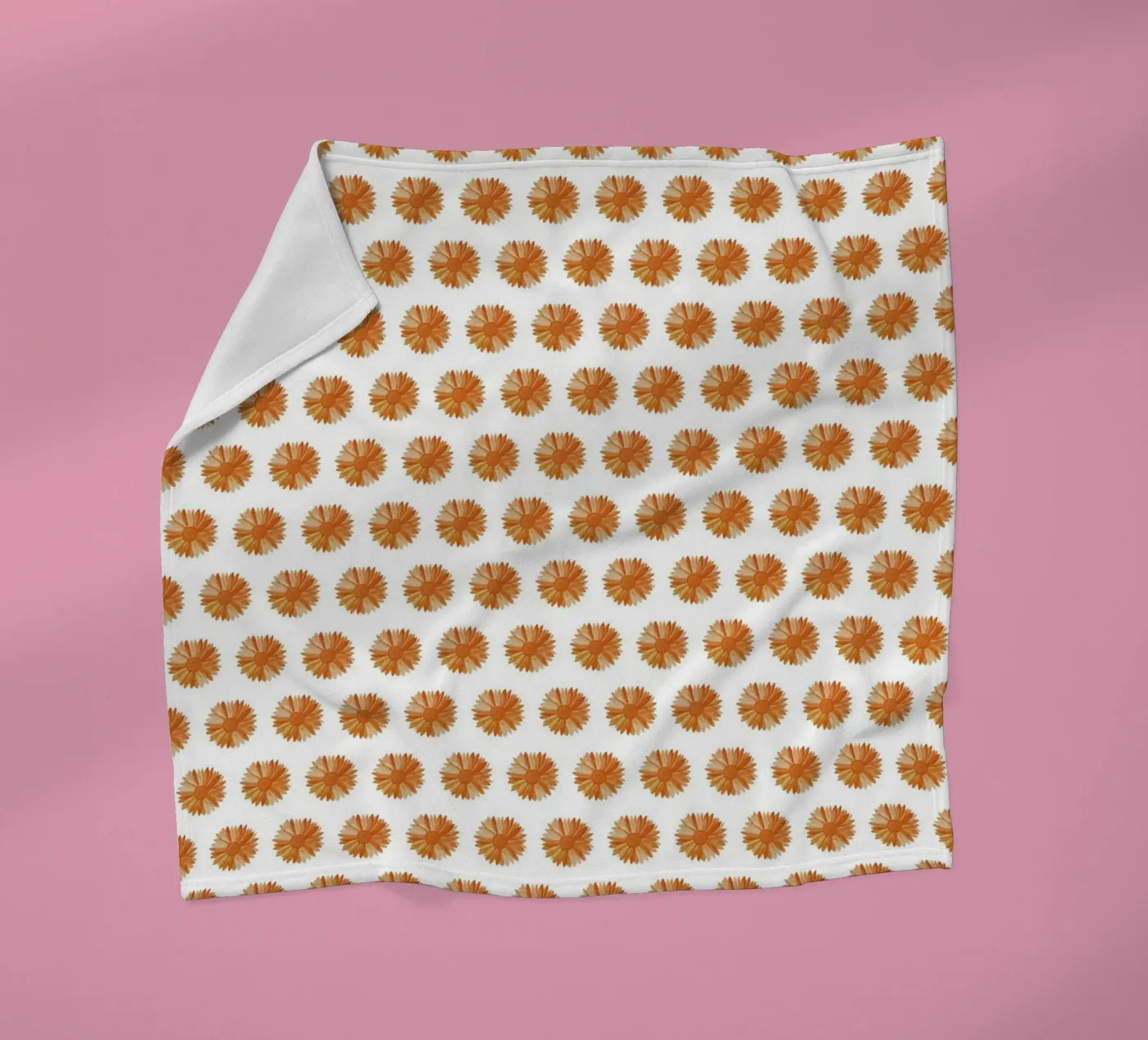 Orange Flower Pattern fleecedeken van kathrinmay