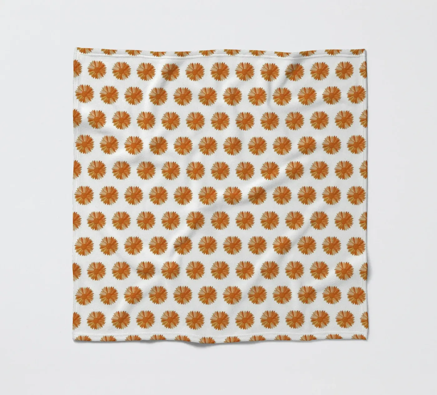 Orange Flower Pattern fleecedeken van kathrinmay