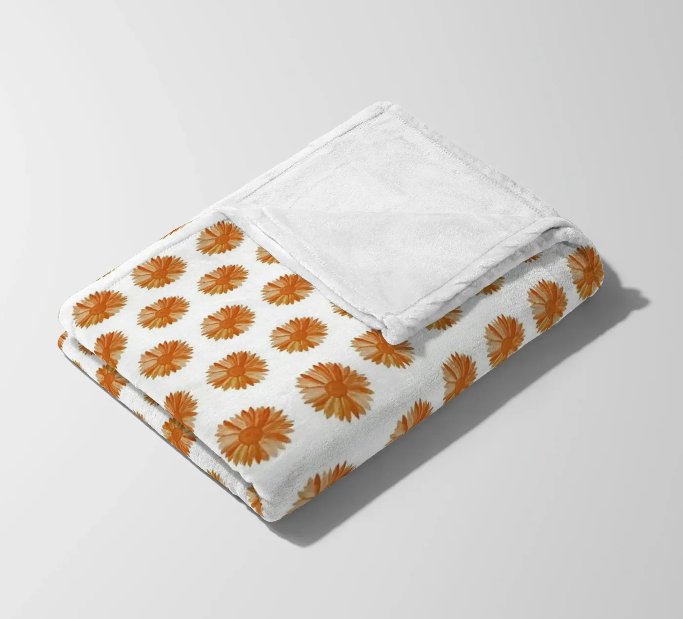 Orange Flower Pattern Fleecedecke von kathrinmay