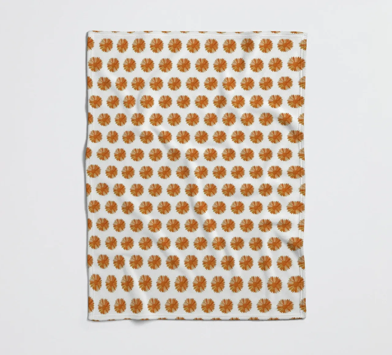 Orange Flower Pattern Fleecedecke von kathrinmay