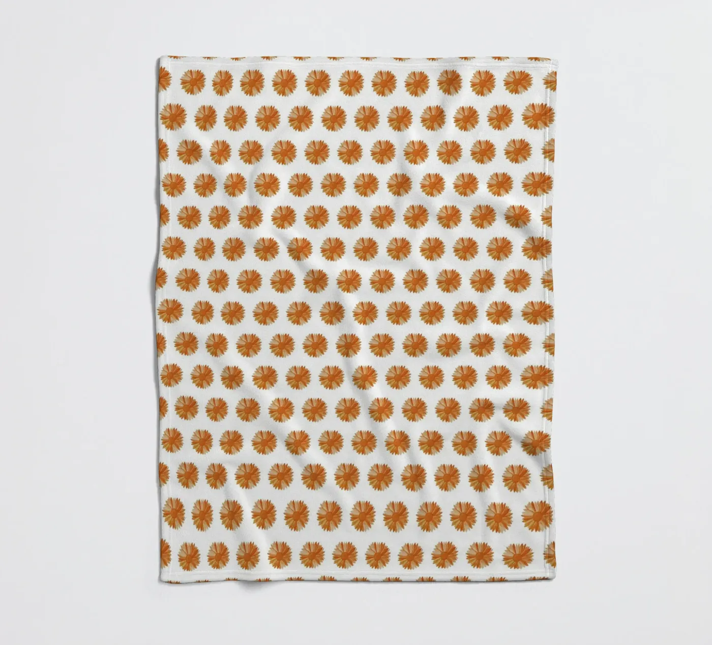 Orange Flower Pattern fleecedeken van kathrinmay
