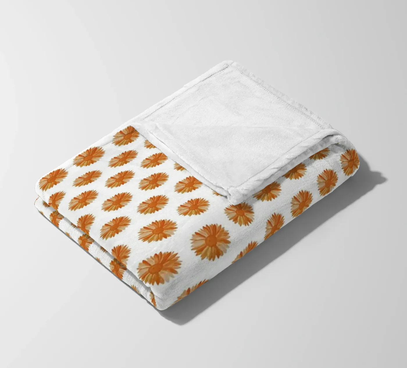 Orange Flower Pattern fleecedeken van kathrinmay