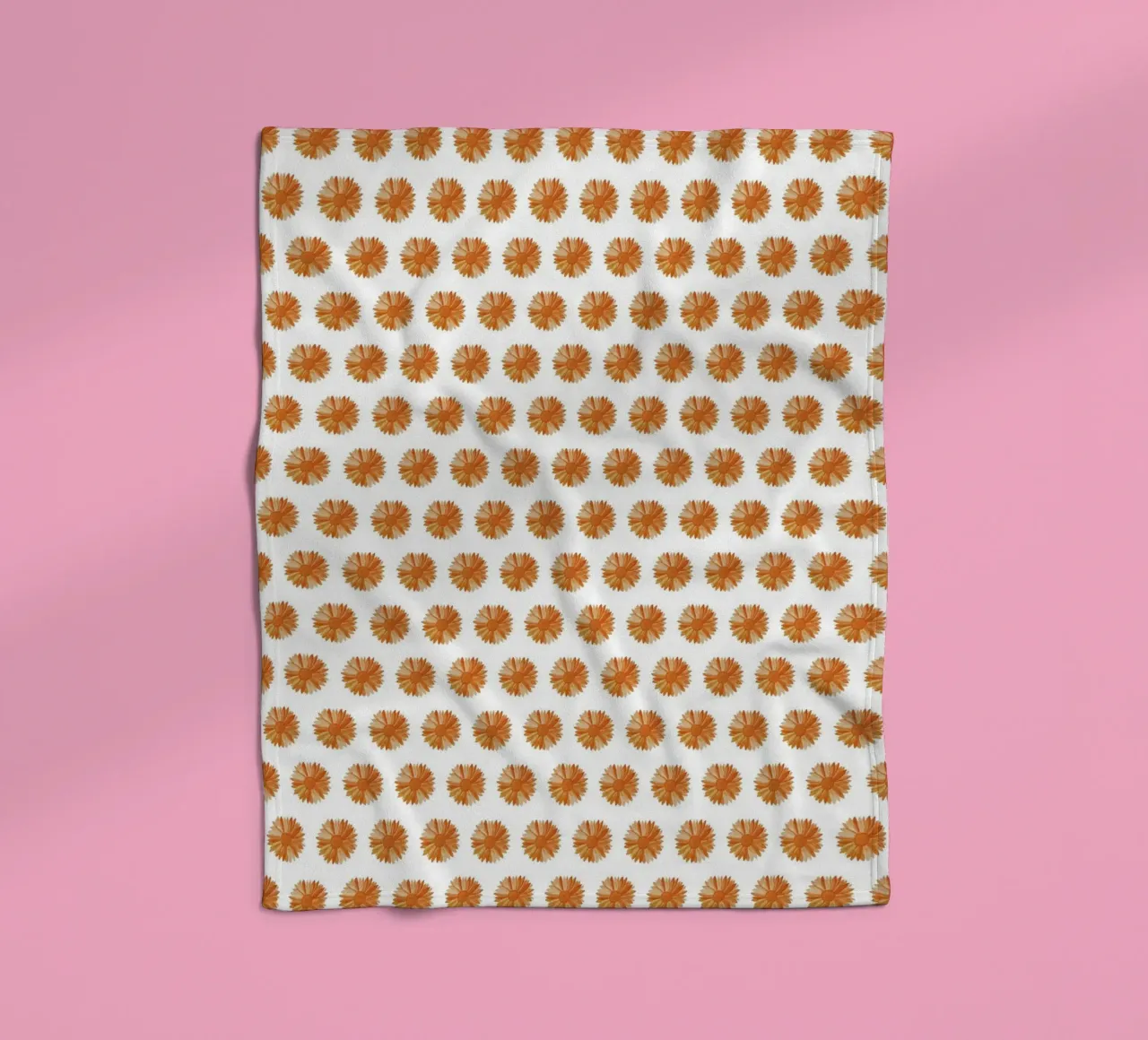 Orange Flower Pattern Fleecedecke von kathrinmay