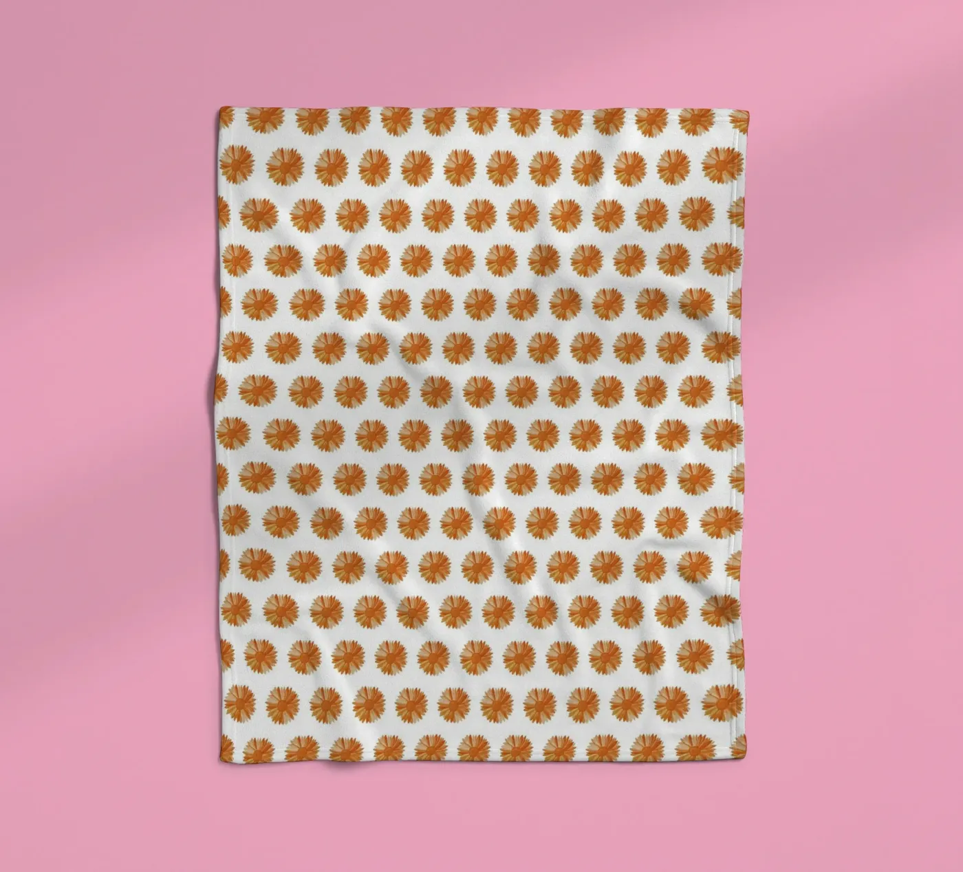 Orange Flower Pattern fleecedeken van kathrinmay