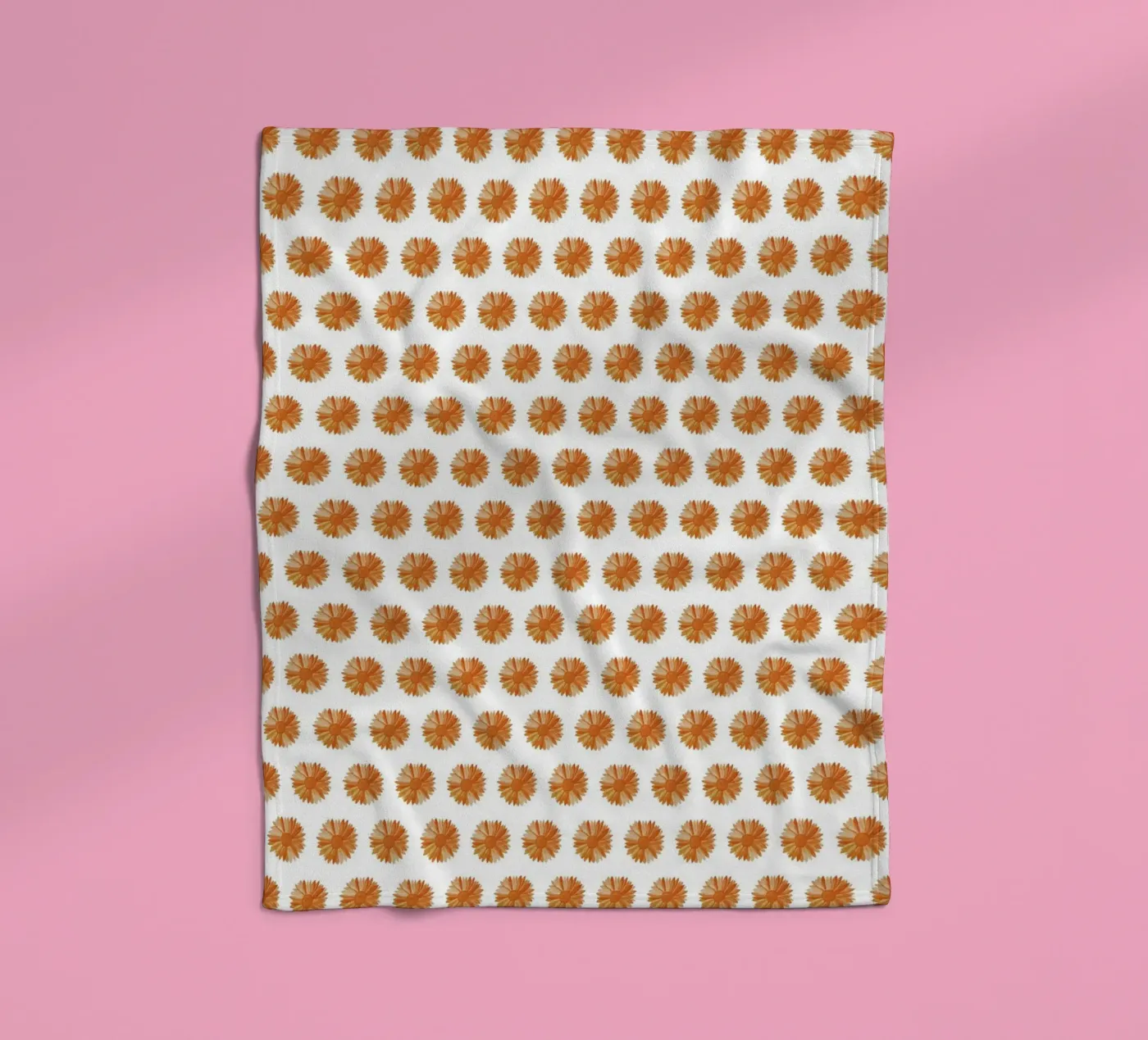 Orange Flower Pattern Fleecedecke von kathrinmay