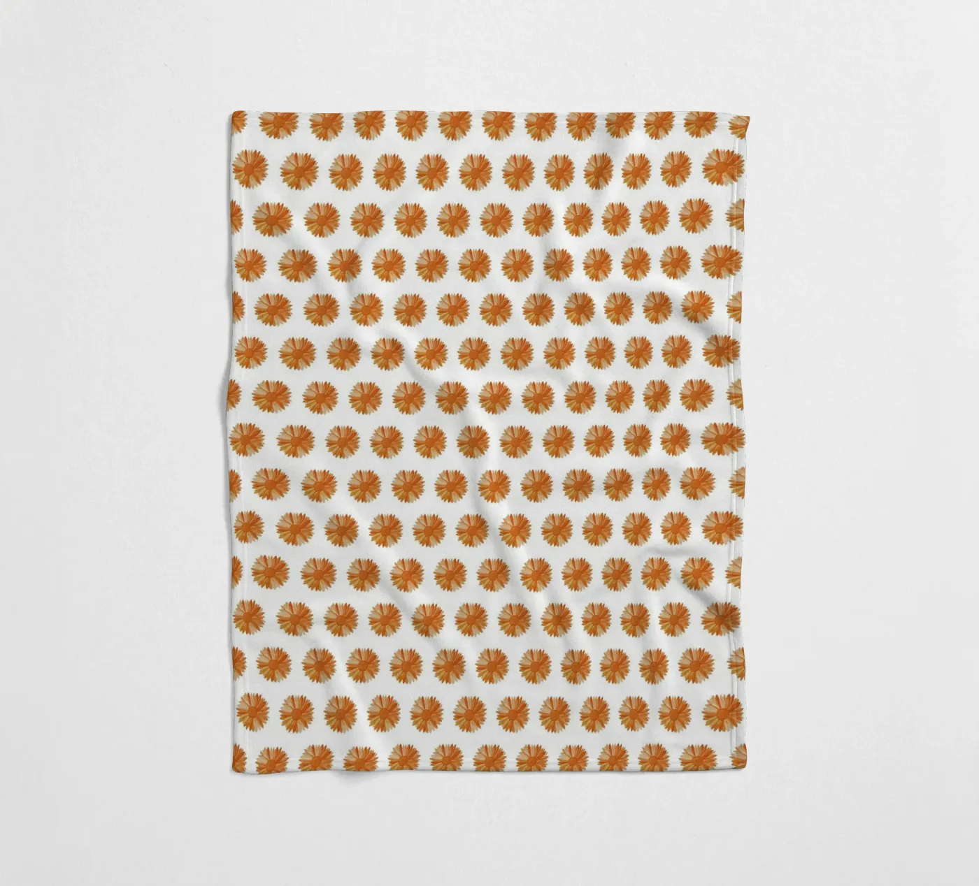 Orange Flower Pattern fleecedeken van kathrinmay
