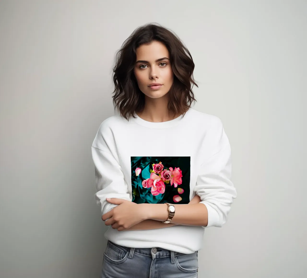 Rozen in fluwelen schaduwen - Kunstdruk sweatshirt van jay