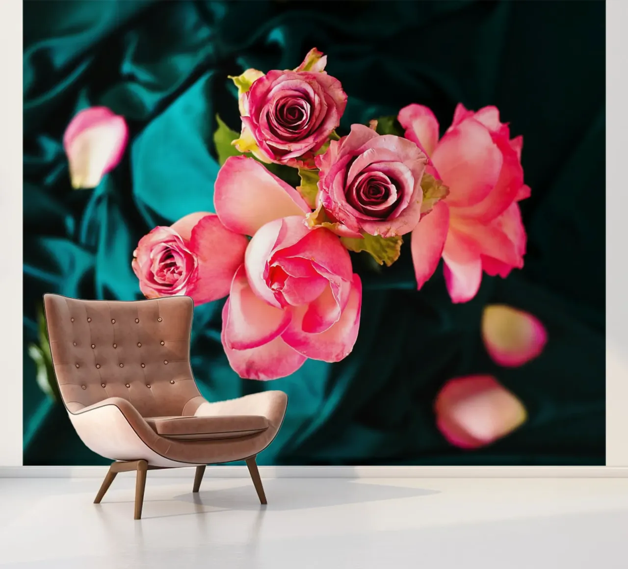 Rozen in fluwelen schaduwen - Kunstdruk fotobehang van jay