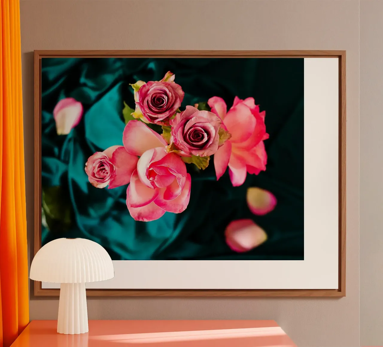 Rozen in fluwelen schaduwen - Kunstdruk aluminium-dibond van jay