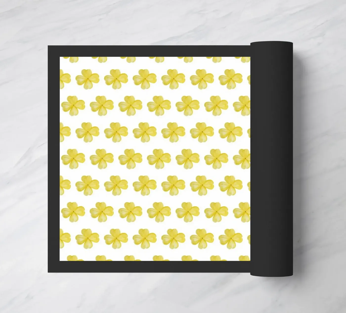 Yellow Flower Pattern Fußmatte von kathrinmay