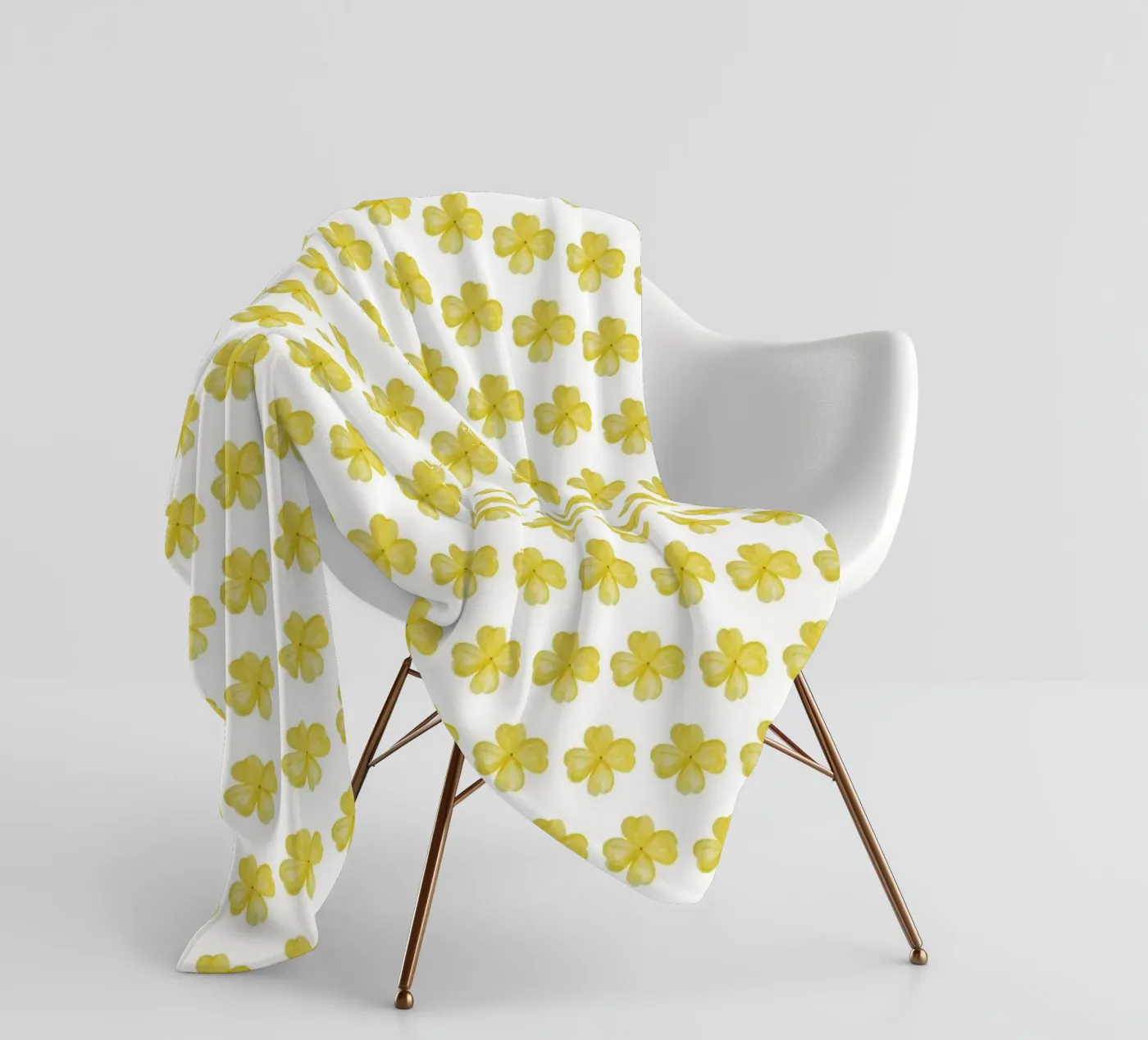 Yellow Flower Pattern Fleecedecke von kathrinmay