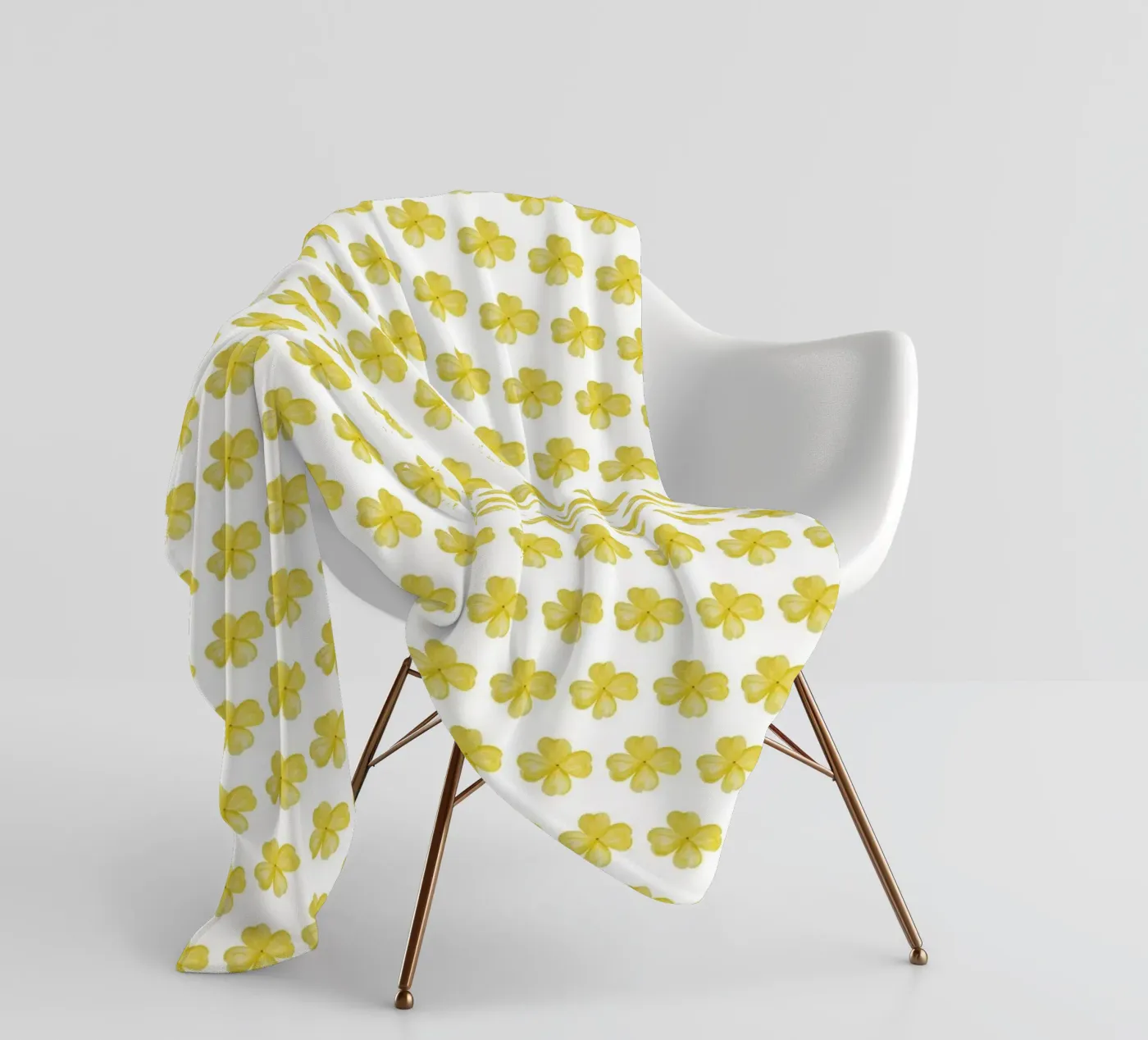 Yellow Flower Pattern Fleecedecke von kathrinmay