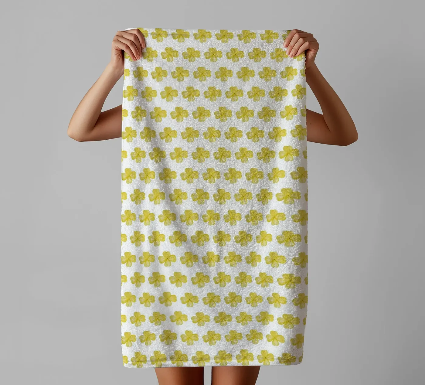 Yellow Flower Pattern badhanddoek van kathrinmay