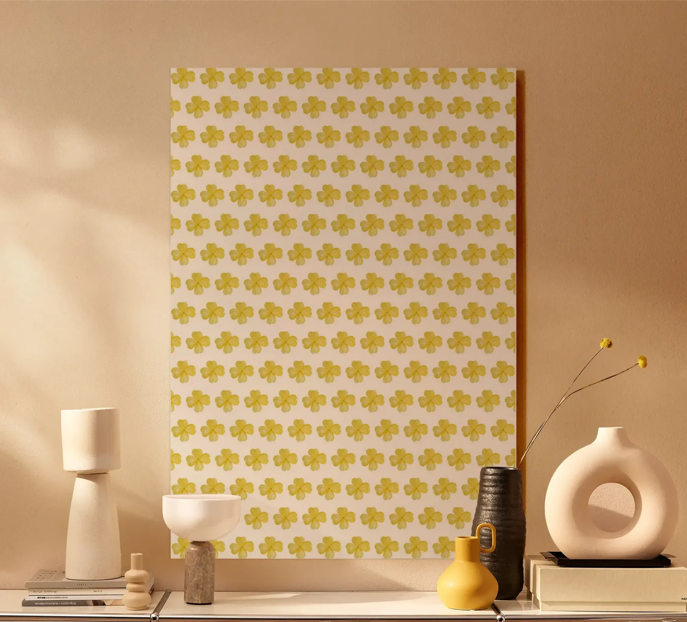 Yellow Flower Pattern plexiglas de kathrinmay