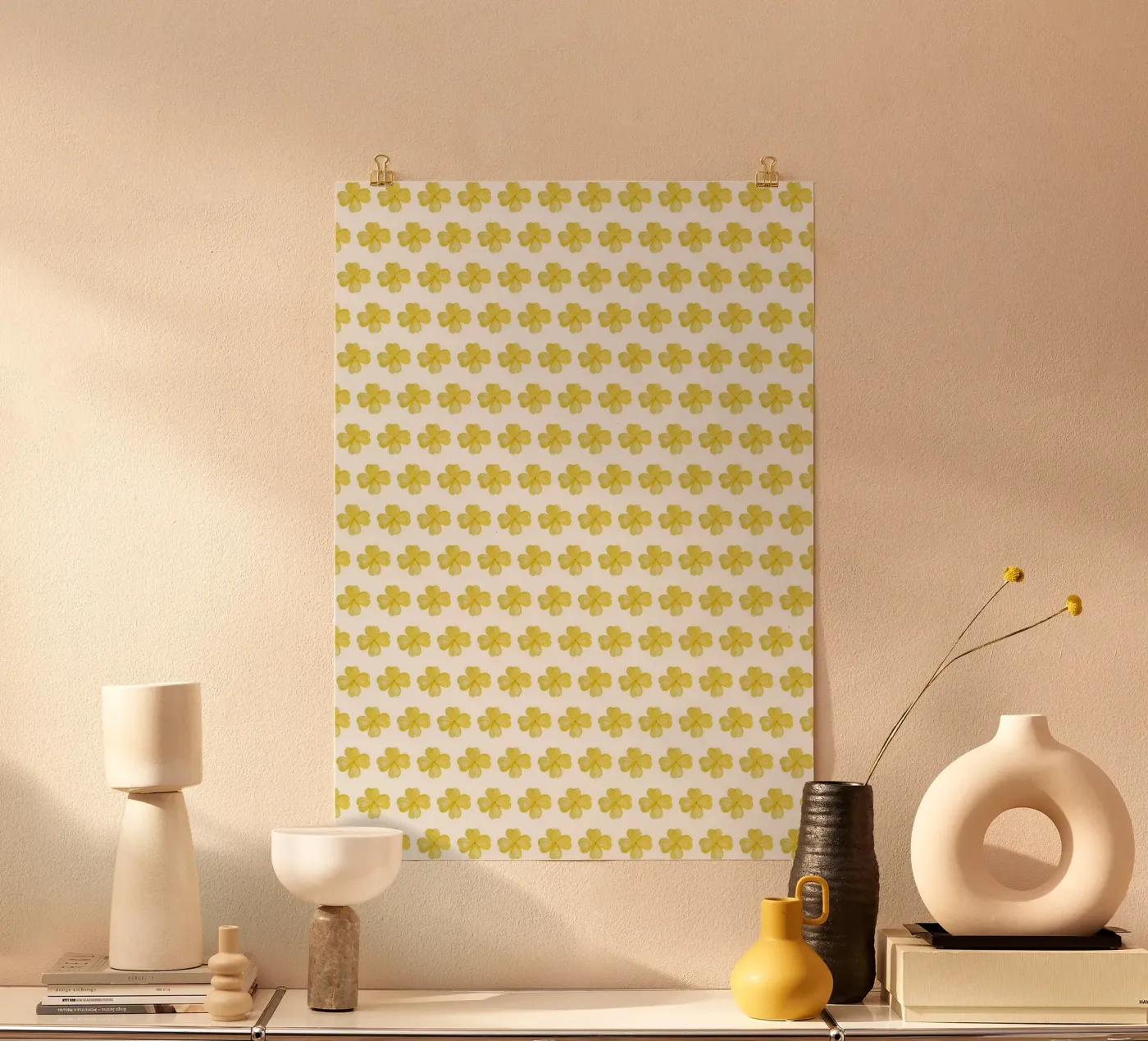 Yellow Flower Pattern Poster von kathrinmay