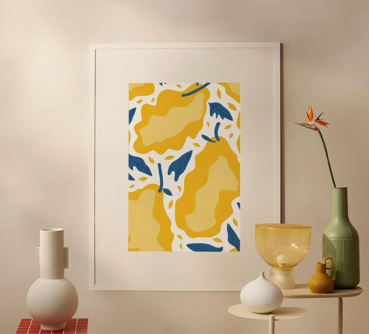 Mango Pattern Delight poster con marco de aluminio de Enter Bloom