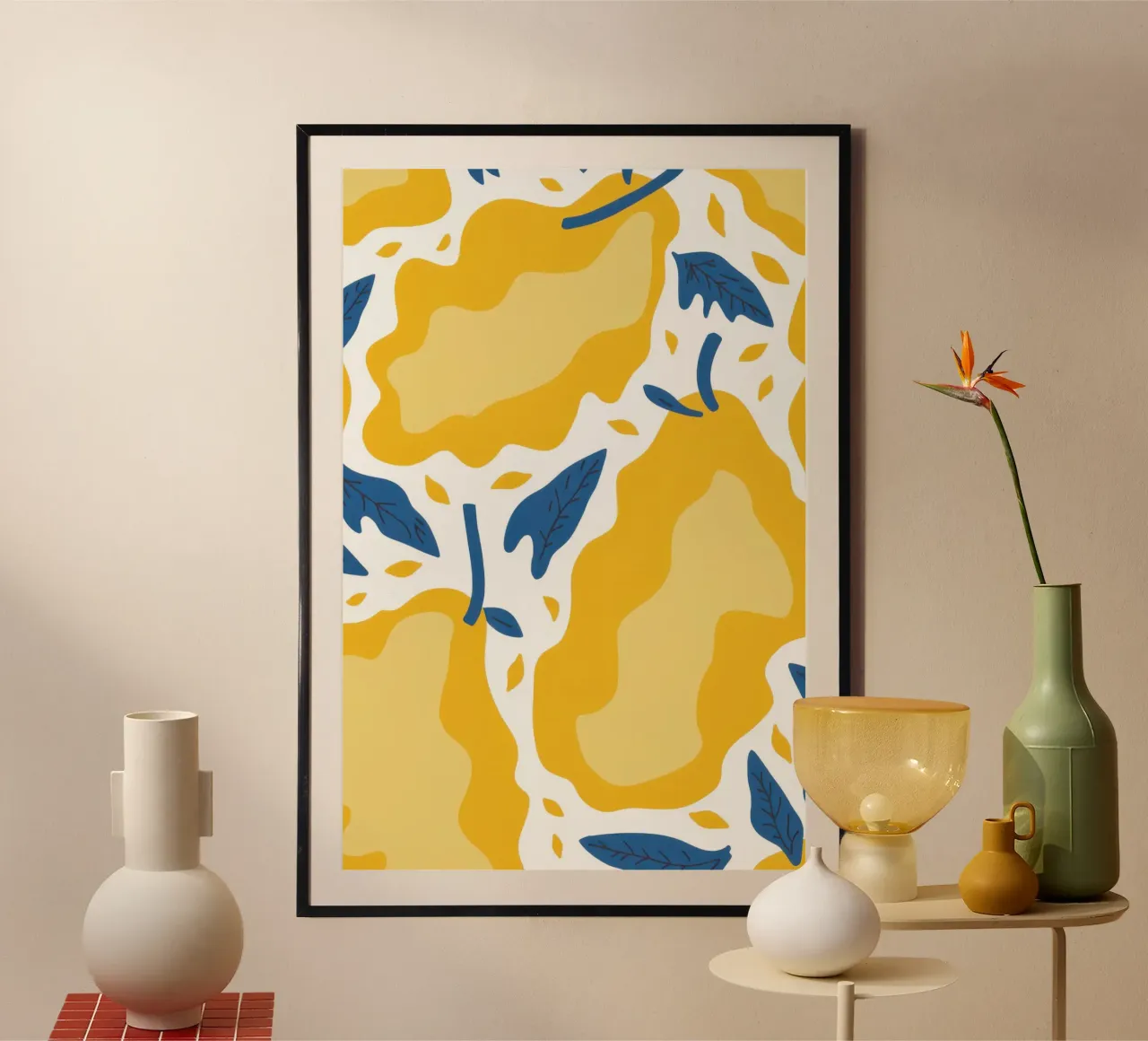Mango Pattern Delight poster con marco de aluminio de Enter Bloom