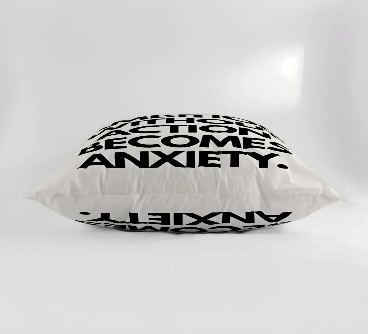 "Ambition without action becomes anxiety." cuscino da Type & Tape