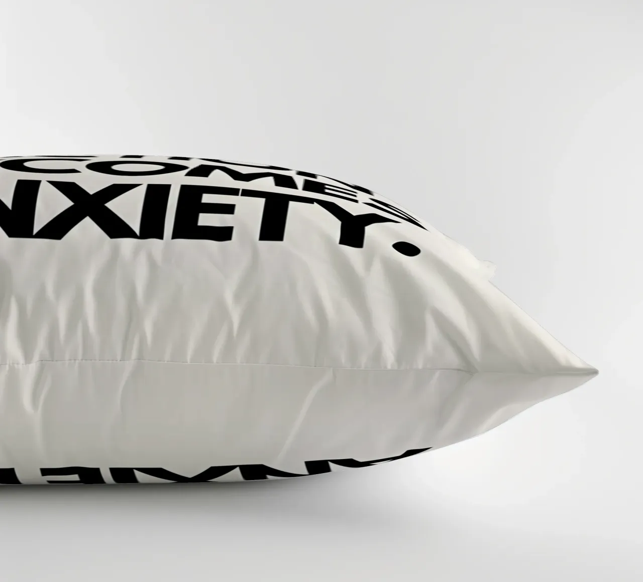 "Ambition without action becomes anxiety." cuscino da Type & Tape