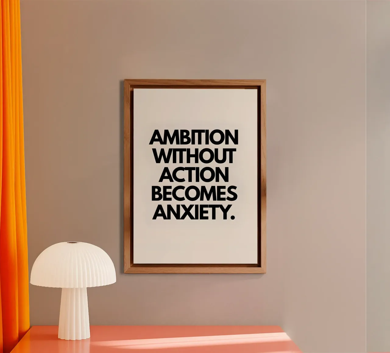 "Ambition without action becomes anxiety." alluminio dibond da Type & Tape