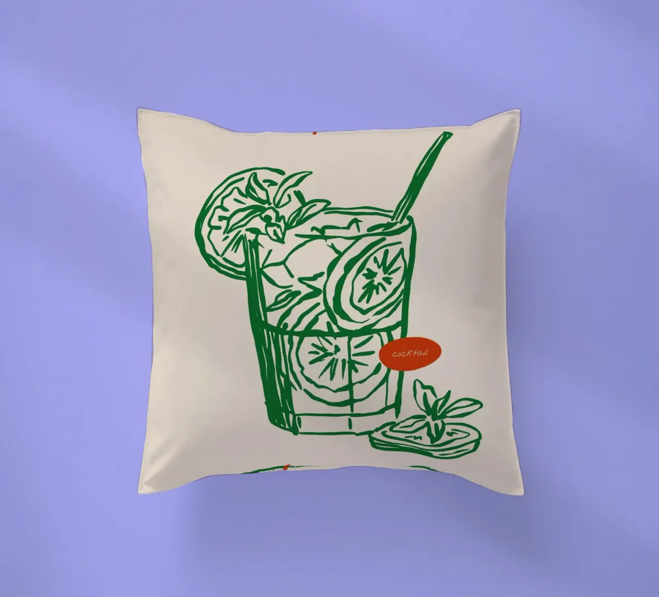 Boho Food 5 Cocktail Please cuscino da Boho Print Collection