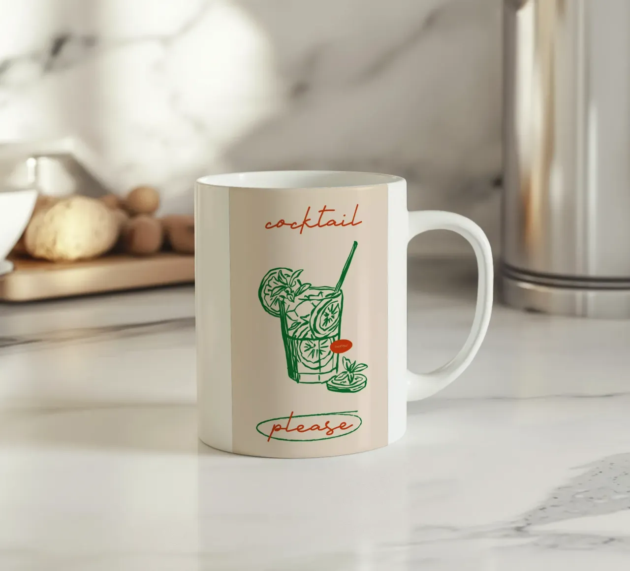Boho Food 5 Cocktail Please tazza in ceramica da Boho Print Collection