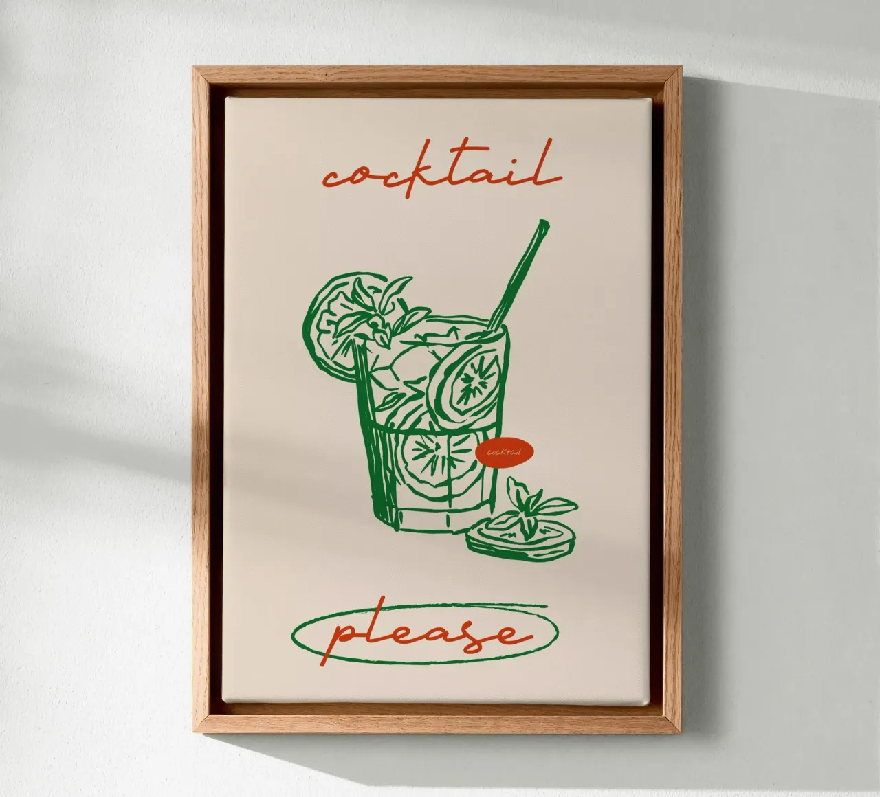 Boho Food 5 Cocktail Please tela con Cornice a cassetta da Boho Print Collection