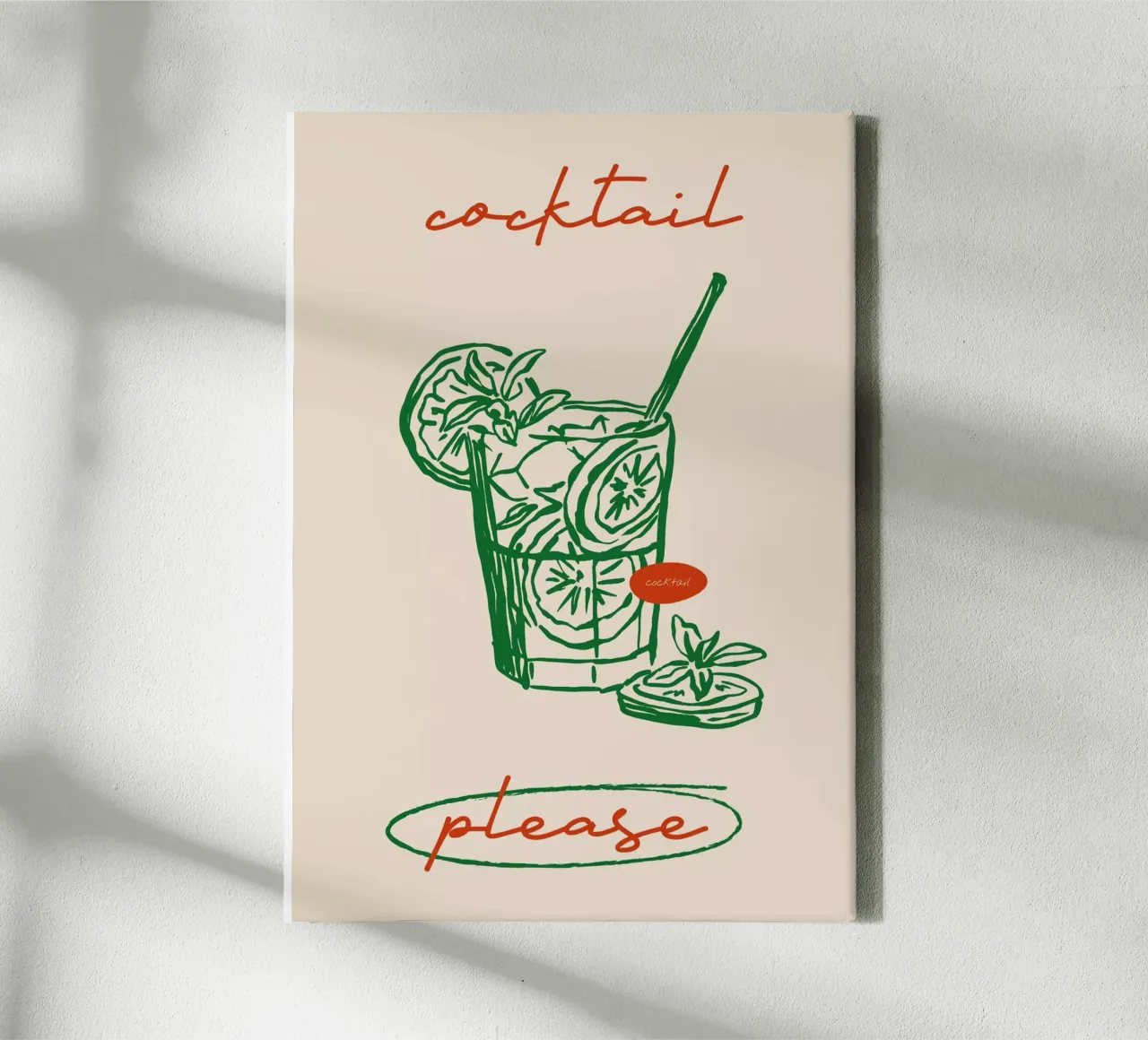 Boho Food 5 Cocktail Please tela con Cornice a cassetta da Boho Print Collection