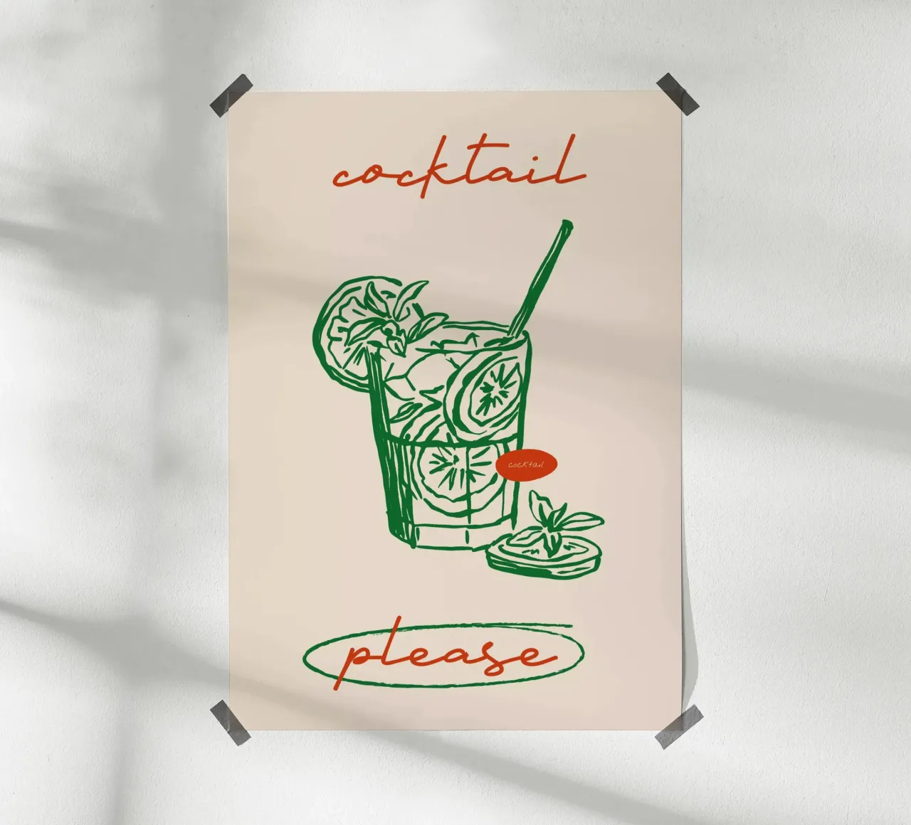 Boho Food 5 Cocktail Please poster da Boho Print Collection