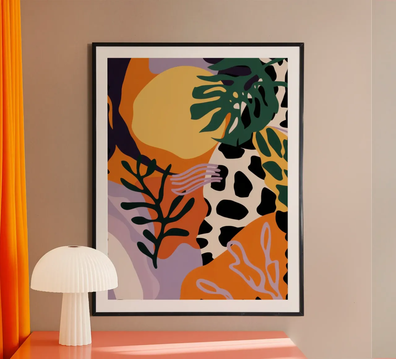 Collage Safari Sun poster con telaio in alluminio da Enter Bloom