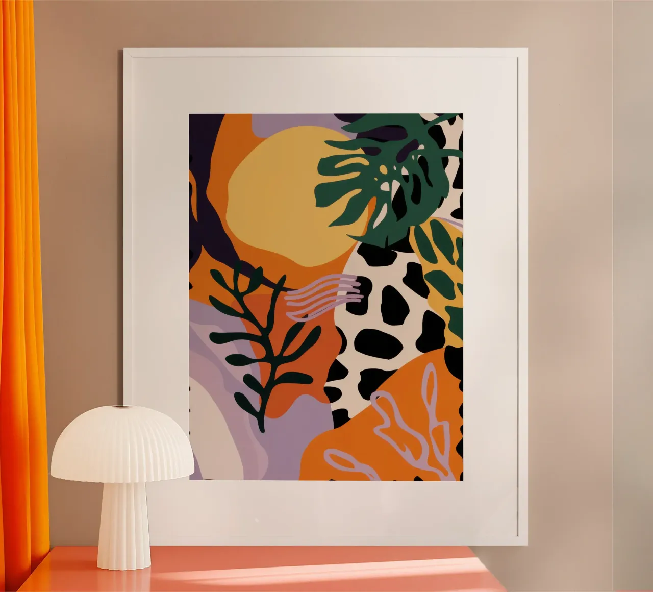 Collage Safari Sun poster con telaio in alluminio da Enter Bloom