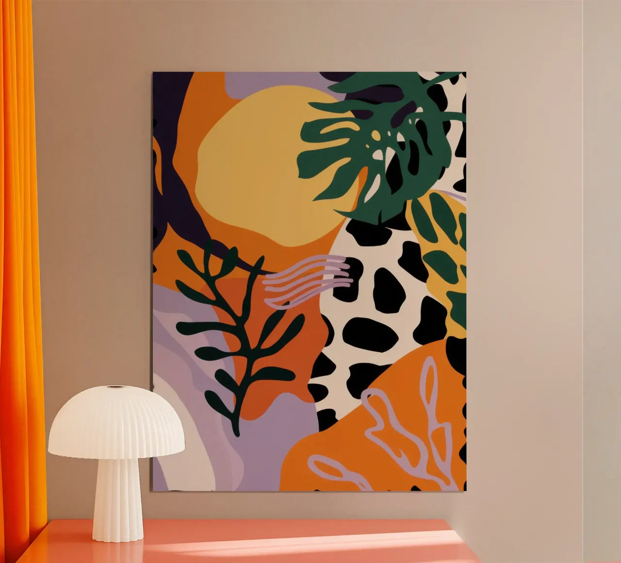 Collage Safari Sun poster con telaio in alluminio da Enter Bloom