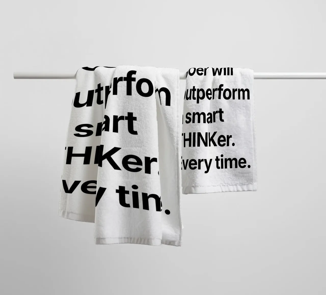"The more time you waste, the more you will struggle." asciugamano da bagno da Type & Tape
