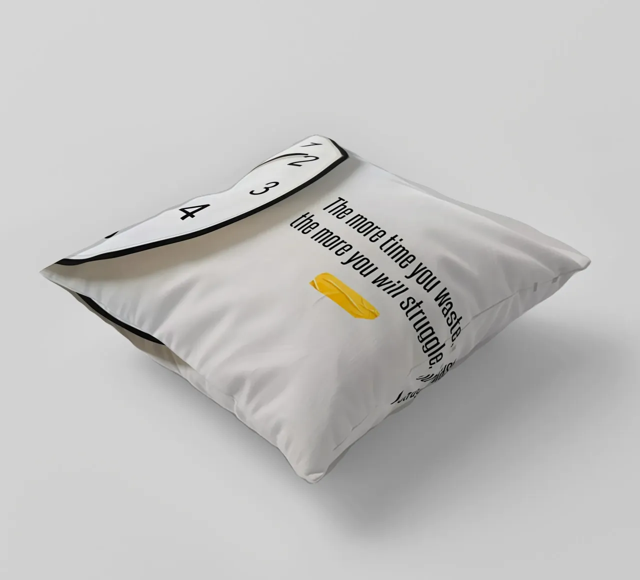 "The more time you waste, the more you will struggle. cuscino da Type & Tape
