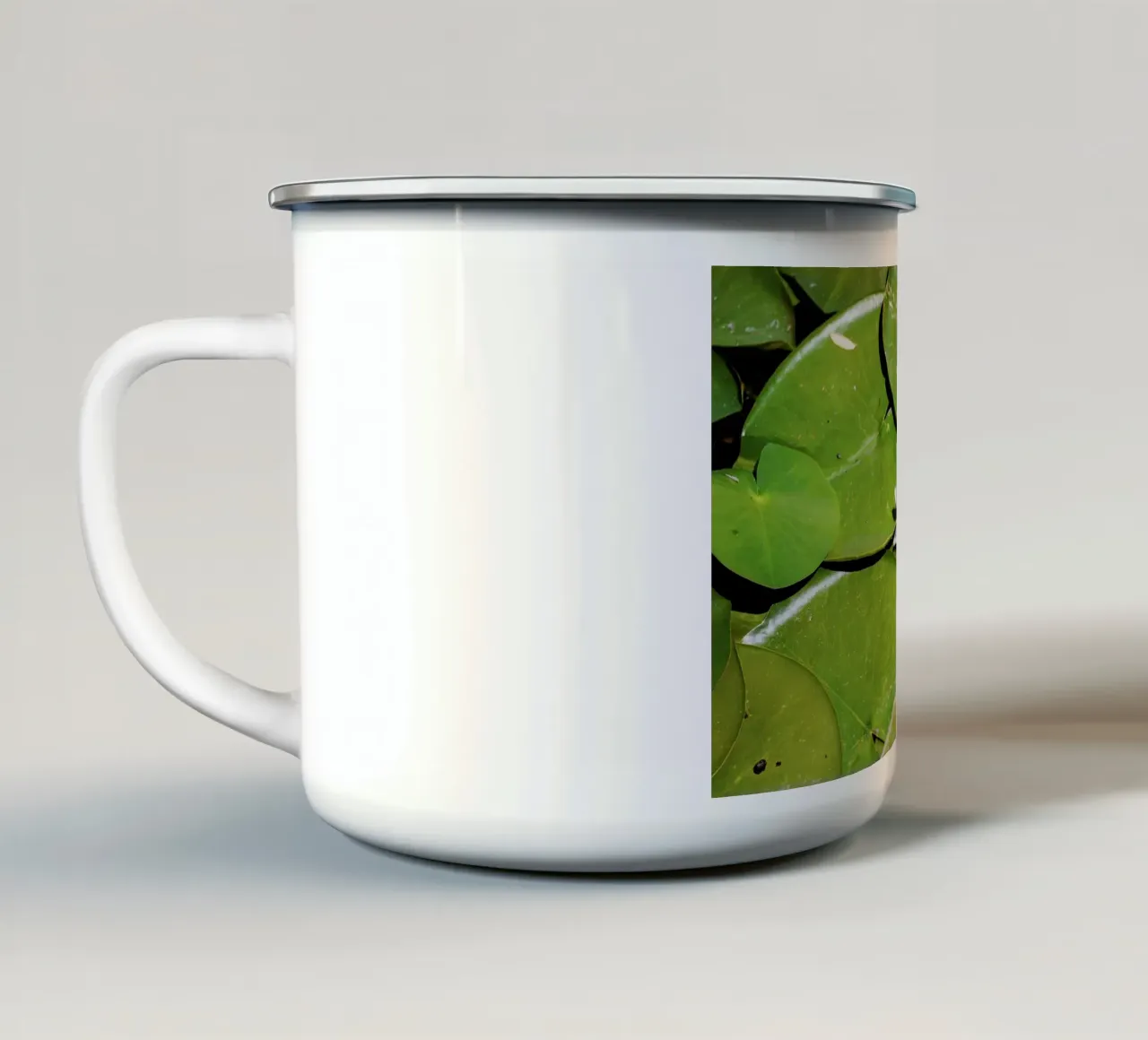 Kern van witte lotus - Kunstdruk emaille mok van jay