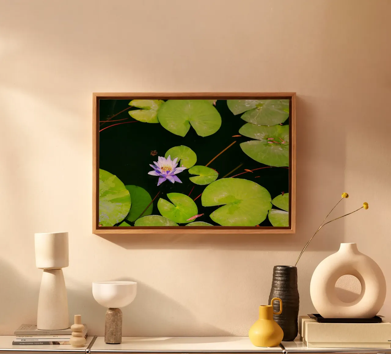 Lotus Diepten - Kunstdruk canvas met Baklijst van jay