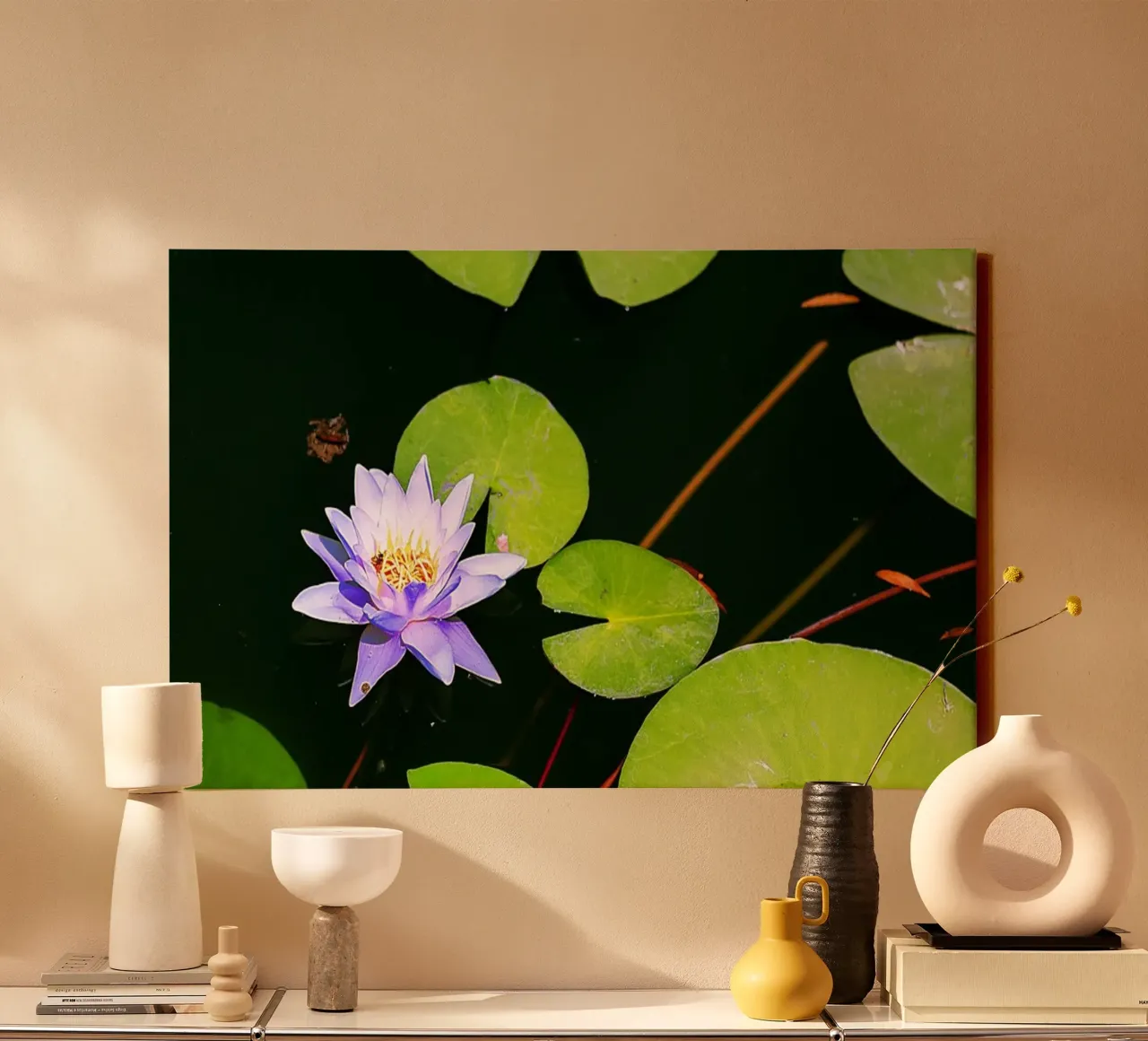 Lotus Diepten - Kunstdruk canvas met Baklijst van jay