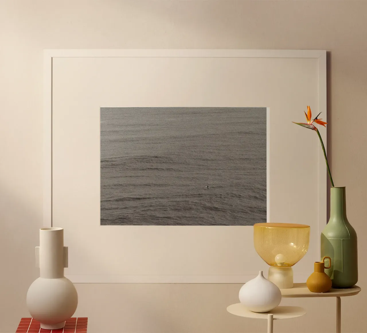 Attesa 1 poster con telaio in legno da Mane