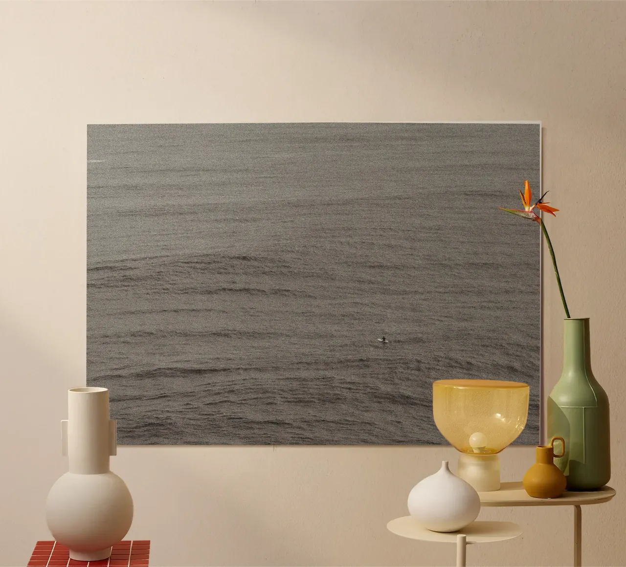 Attesa 1 poster con telaio in legno da Mane