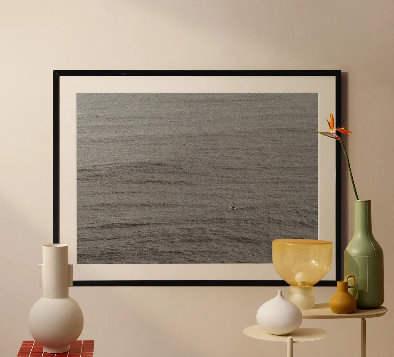 Attesa 1 poster con telaio in legno da Mane