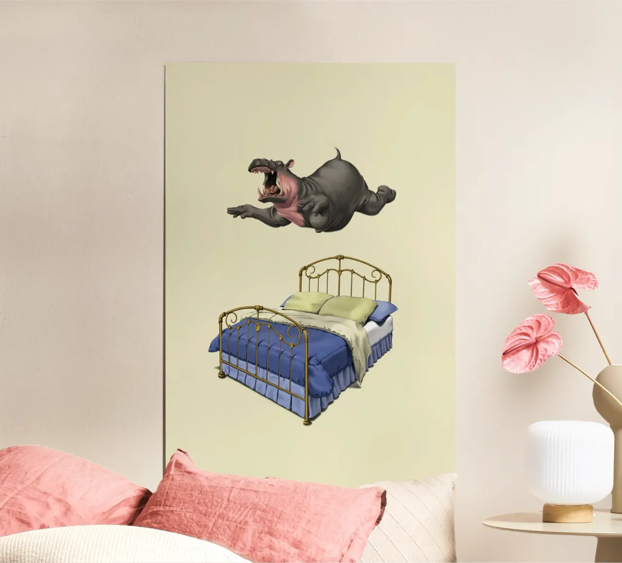 Break Time (Coloured) poster con telaio in legno da Rob Art | Illustration