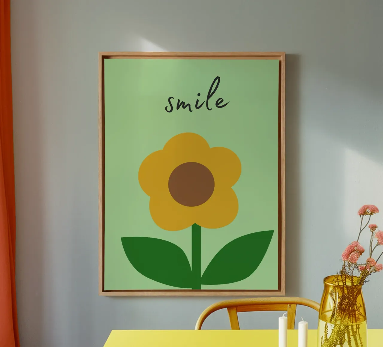 Fiore positivo tela con Cornice a cassetta da IamHomeStudio