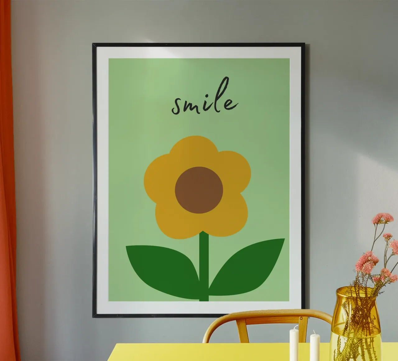 Fiore positivo poster con telaio in legno da IamHomeStudio