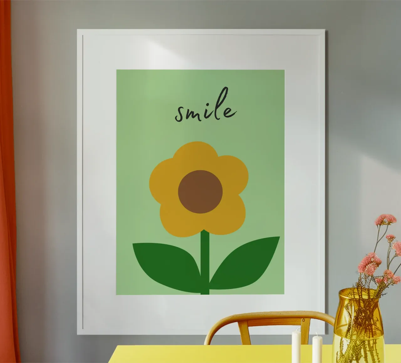Fiore positivo poster con telaio in legno da IamHomeStudio
