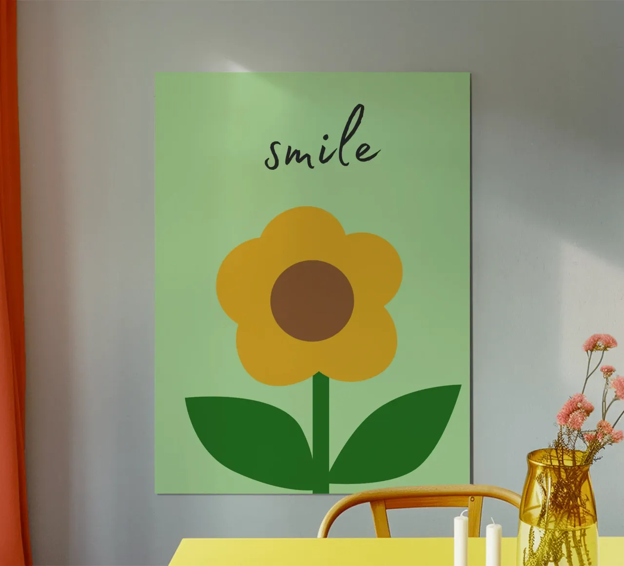 Fiore positivo poster con telaio in legno da IamHomeStudio