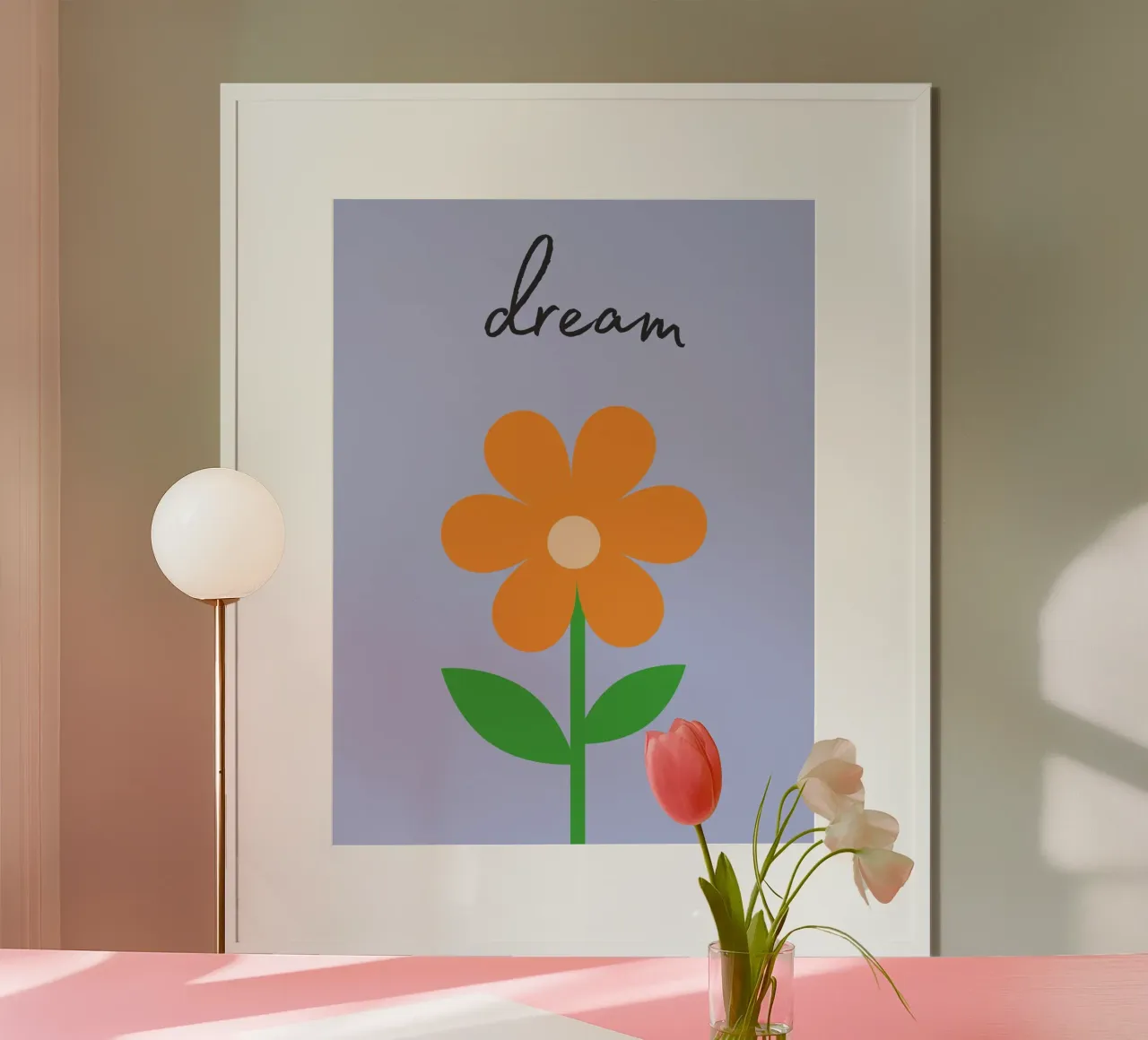 Fiore positivo poster con telaio in legno da IamHomeStudio