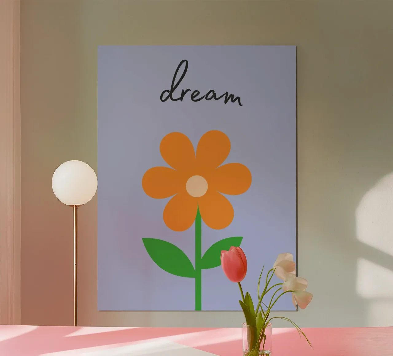 Fiore positivo poster con telaio in legno da IamHomeStudio