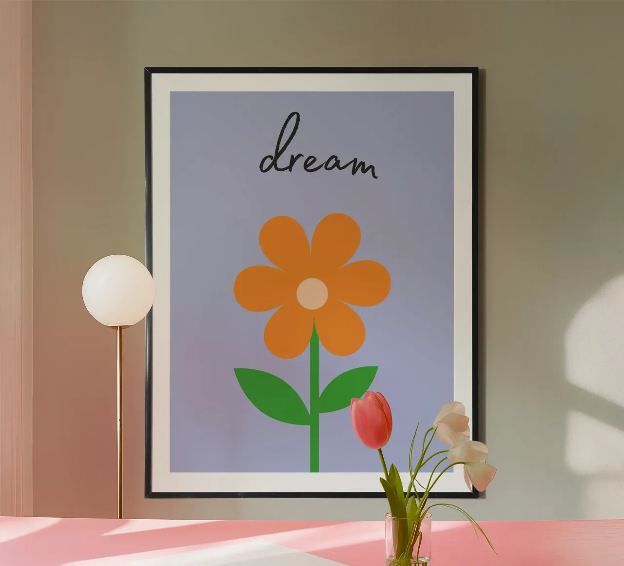 Fiore positivo poster con telaio in legno da IamHomeStudio